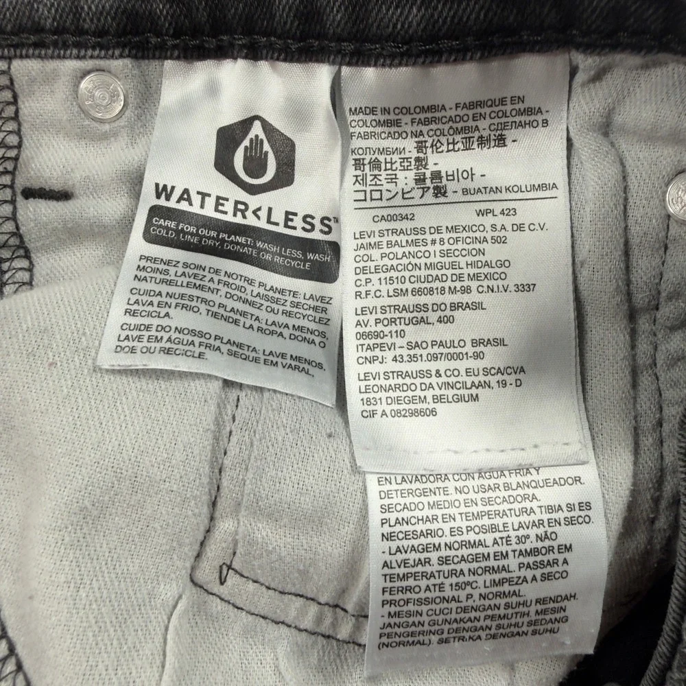 Levi's 559 Relaxed Straight Jeans Mens 40x30 Black Denim Casual Classic Fit